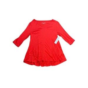 Soft Surroundings Amelia A-line Poppy Red Tunic Womens Size Medium - Shirt Top
